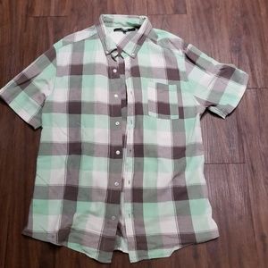 🌻 Carbon button polo green grey white XL collared